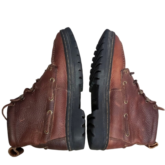 Justin Boots Womens Brown 4 Chukka Ankle Lace-Up Leather Riding Ranch Cowgirl - Picture 4 of 13